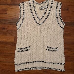 Zara Cream Cable Knit Sweater Vest/Dress